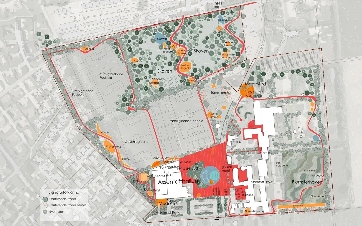 Kortlægning af Assentofts offentlige rum og mobilitetsforbindelser
