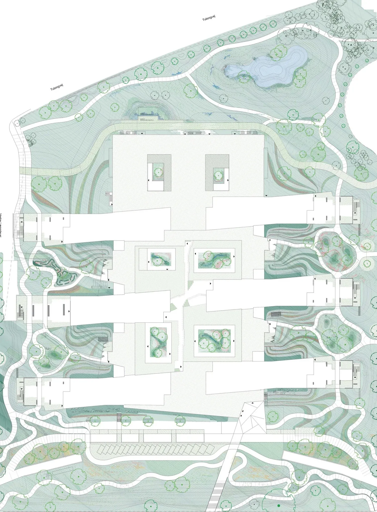 Sansebed med duftplanter og taktile stauder langs ankomststi