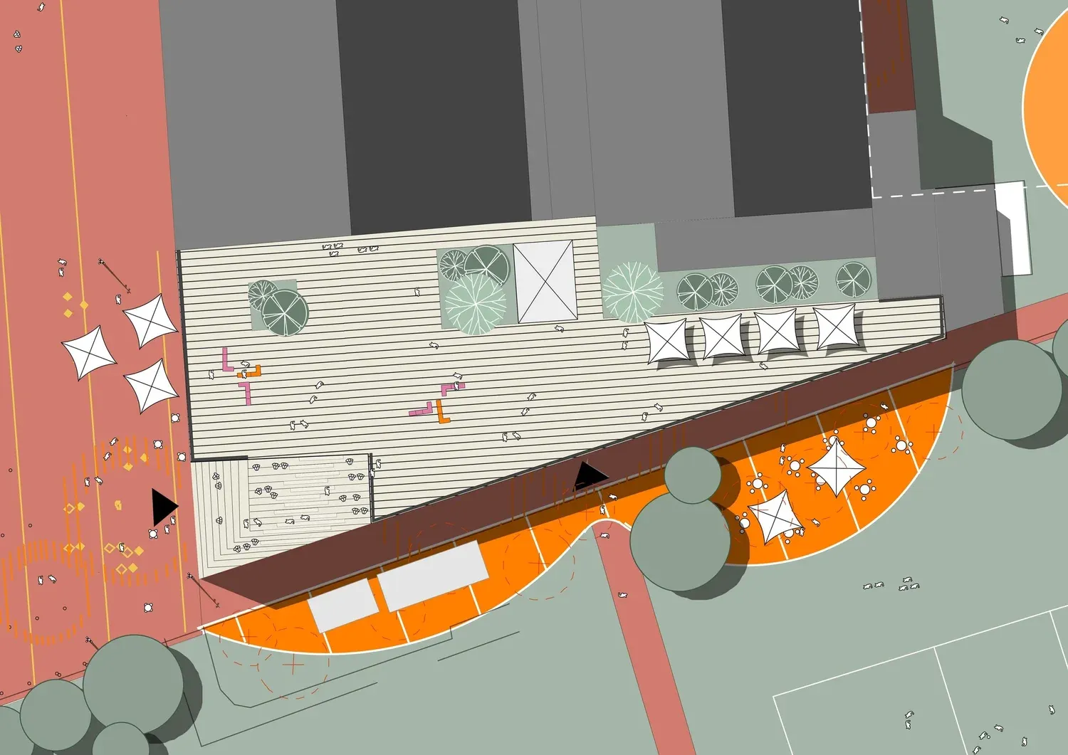 Borgermøde i den lokale forsamlingsbygning med planscher og post-its