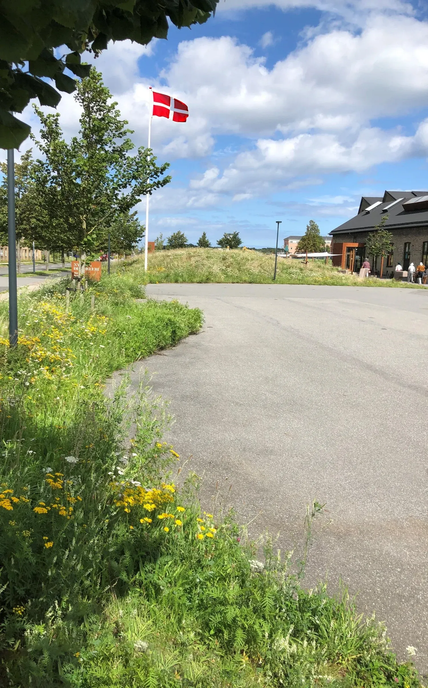 Det transformerede destilleri set fra Nyborg Havn ved skumringen
